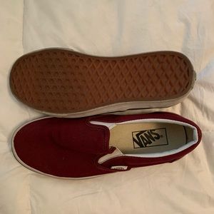 maroon slip on vans